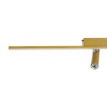 GLOBOSTAR® BARETTI 61228 Φωτιστικό Οροφής Linear Design LED CCT με Κινούμενα Σποτ LED Downlight 24W 2688lm 160° & 45° AC 220-240V IP20  - Εναλλαγή Φωτισμού μέσω Διακόπτη On/Off All In One Ψυχρό 6000k+Φυσικό 4500k+Θερμό 2700k - Μ80 x Π5.5 x Υ5 cm - Χρυσό -