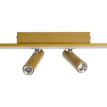 GLOBOSTAR® BARETTI 61228 Φωτιστικό Οροφής Linear Design LED CCT με Κινούμενα Σποτ LED Downlight 24W 2688lm 160° & 45° AC 220-240V IP20  - Εναλλαγή Φωτισμού μέσω Διακόπτη On/Off All In One Ψυχρό 6000k+Φυσικό 4500k+Θερμό 2700k - Μ80 x Π5.5 x Υ5 cm - Χρυσό -