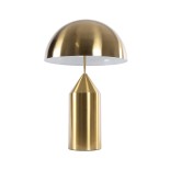 GloboStar® URANUS-L 61459 Μοντέρνο Επιτραπέζιο Φωτιστικό Πορτατίφ Δίφωτο 2 x E27 AC220-240V IP20 - Φ50 x Υ77cm - Χρυσό Πλατίνα Μεταλλικό Καμπάνα με Διακόπτη On/Off - 5 Χρόνια Εγγύηση
