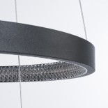GLOBOSTAR® DIAMOND TRIO 61523 Μοντέρνο Κρεμαστό Φωτιστικό Οροφής LED 100W 10000lm 360° AC 220-240V IP20 Ρυθμιζόμενο Λευκό CCT με Χειριστήριο από 2700K έως 6000K Dimmable - Lumileds SMD Chip - Μαύρο Ματ - Μ90 x Π90 x Υ90cm - 3 Χρόνια Εγγύηση