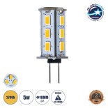 GLOBOSTAR® G4BACK 76134 Λάμπα G4 LED 5W 450lm 320° DC 12-24V IP20 Θερμό Λευκό 2700K - Sanan SMD Chip - Μ1.8 x Π1.8 x Υ4.3cm - 2 Χρόνια Εγγύηση