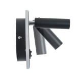 GLOBOSTAR® LADY-R 60938 Μοντέρνο Φωτιστικό Τοίχου - Απλίκα Ξενοδοχείου Reading Light με Φορτιστή USB 3A LED 6W 600lm 36°/360° AC 220-240V IP20 Φυσικό Λευκό 4500K - Bridgelux COB Chip & TÜV SÜD Driver - Μαύρο Ματ - Μ15 x Π15 x Υ7cm - 3 Χρόνια Εγγύηση