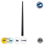 GLOBOSTAR® TEARS 61309 Μοντέρνο Κρεμαστό Φωτιστικό Οροφής LED 3W 300lm 180° AC 220-240V IP20 Ρυθμιζόμενο Λευκό CCT με On/Off 2700K/4500K/6000K - Lumileds SMD Chip - Μαύρο Ματ - Μ3.2 x Π3.2 x Υ51.5cm - 3 Χρόνια Εγγύηση