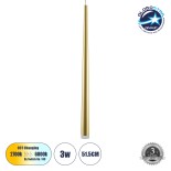 GLOBOSTAR® TEARS 61310 Μοντέρνο Κρεμαστό Φωτιστικό Οροφής LED 3W 300lm 180° AC 220-240V IP20 Ρυθμιζόμενο Λευκό CCT με On/Off 2700K/4500K/6000K - Lumileds SMD Chip - Χρυσό Βούρτσας - Μ3.2 x Π3.2 x Υ51.5cm - 3 Χρόνια Εγγύηση