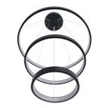 GLOBOSTAR® DIAMOND TRIO 61523-DECO Μοντέρνο Κρεμαστό Φωτιστικό Οροφής LED 100W 10000lm 360° AC 220-240V IP20 Ρυθμιζόμενο Λευκό CCT με Χειριστήριο από 2700K έως 6000K Dimmable - Lumileds SMD Chip - Μαύρο Ματ - Μ90 x Π90 x Υ90cm - 3 Χρόνια Εγγύηση