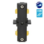 GloboStar S-40046 Διφασικός Connector 3 Καλωδίων Συνδεσμολογίας Γιώτα (Ι) για Μαύρη Ράγα Οροφής