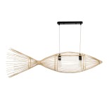 GLOBOSTAR® FISH 01927 Boho Κρεμαστό Φωτιστικό Οροφής με Ντουί 2 x E27 AC 220-240V IP20 - Μπεζ - Μ130 x Π42 x Υ42cm
