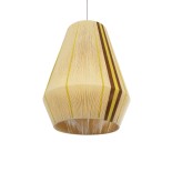 GloboStar® SALERNO 02334 Boho Κρεμαστό Φωτιστικό Καμπάνα Μονόφωτο 1 x E27 IP20 Μπεζ, Καφέ & Κίτρινο Βαμβακερό Νήμα - Μ50 x Π50 x Υ60cm