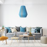 GloboStar® SALERNO 02336 Boho Κρεμαστό Φωτιστικό Καμπάνα Μονόφωτο 1 x E27 IP20 Πολύχρωμο Βαμβακερό Νήμα - Μ50 x Π50 x Υ60cm