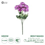 GloboStar® Artificial Garden  PURPLE PEONY FLOWER BRANCH 21080 Τεχνητό Διακοσμητικό Μπουκέτο Μώβ Παιώνιας Y45cm