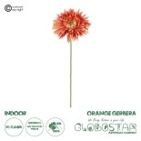 GloboStar® Artificial Garden ORANGE  ROSE BRANCH 21106 Τεχνητό Διακοσμητικό Κλαδί Ζέρμπερας Πορτοκαλί Y44cm