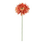 GloboStar® Artificial Garden ORANGE  ROSE BRANCH 21106 Τεχνητό Διακοσμητικό Κλαδί Ζέρμπερας Πορτοκαλί Y44cm