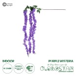 GloboStar® Artificial Garden PURPLE WISTERIA FLOWER BRANCH 21517 Τεχνητό Διακοσμητικό κλαδί Βιστέρια Μωβ Φ45 x Υ164cm