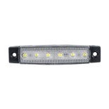 GloboStar® 79900 Πλευρικά Φώτα Όγκου Φορτηγών LED 6 SMD 2835 DC 10-30V Πλαστικό PVC Αδιάβροχο IP66 Ψυχρό Λευκό 6000K