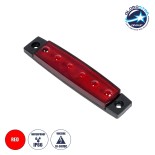 GloboStar® 79901 Πλευρικά Φώτα Όγκου Φορτηγών LED 6 SMD 2835 DC 10-30V Πλαστικό PVC Αδιάβροχο IP66 Κόκκινο