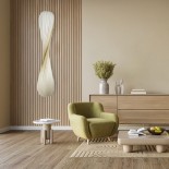 GloboStar® PRAIA 02317 Μοντέρνο Κρεμαστό Φωτιστικό Πλέγμα Δίφωτο 2 x E27 IP20 Μπεζ & Λευκό Ξύλο - Μ25 x Π25 x Υ145cm
