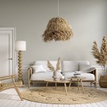 GLOBOSTAR® GUADELOUPE 02157 Boho Κρεμαστό Φωτιστικό Οροφής με Ντουί 1 x E27 AC 220-240V IP20 - Μπεζ - Μ50 x Π50 x Υ40cm
