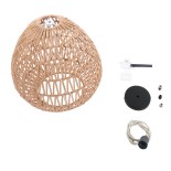 GLOBOSTAR® JENSON 00911 Boho Κρεμαστό Φωτιστικό Οροφής με Ντουί 1 x E27 AC 220-240V IP20 - Μπεζ - Μ35 x Π35 x Υ35cm