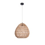 GLOBOSTAR® JENSON 00911 Boho Κρεμαστό Φωτιστικό Οροφής με Ντουί 1 x E27 AC 220-240V IP20 - Μπεζ - Μ35 x Π35 x Υ35cm