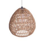 GLOBOSTAR® JENSON 00911 Boho Κρεμαστό Φωτιστικό Οροφής με Ντουί 1 x E27 AC 220-240V IP20 - Μπεζ - Μ35 x Π35 x Υ35cm