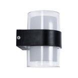 GLOBOSTAR® EMPIRE 60777  Φωτιστικό Τοίχου - Απλίκα Εσωτερικού/Εξωτερικού Χώρου LED 10W 1050lm 120° AC175-265V Αδιάβροχο IP65 - Πλαστικό Σώμα - Θερμό λευκό 2700K - M10 x Π11 x Υ13.5cm - Μαύρο - Bridgelux Chip - 3 Χρόνια Εγγύηση