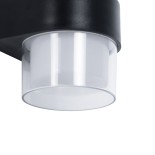 GLOBOSTAR® EMPIRE 60777  Φωτιστικό Τοίχου - Απλίκα Εσωτερικού/Εξωτερικού Χώρου LED 10W 1050lm 120° AC175-265V Αδιάβροχο IP65 - Πλαστικό Σώμα - Θερμό λευκό 2700K - M10 x Π11 x Υ13.5cm - Μαύρο - Bridgelux Chip - 3 Χρόνια Εγγύηση