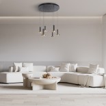 GLOBOSTAR® ZANE 60935 Μοντέρνο Κρεμαστό Φωτιστικό Οροφής LED 100W 11200lm 120° AC 220-240V IP20 Ρυθμιζόμενο Λευκό CCT με Χειριστήριο από 2700K έως 6000K Dimmable - Lumileds SMD Chip - Μαύρο Ματ & Χρυσό - Μ80 x Π80 x Υ20cm - 3 Χρόνια Εγγύηση