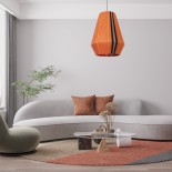 GloboStar® SALERNO 02337 Boho Κρεμαστό Φωτιστικό Καμπάνα Μονόφωτο 1 x E27 IP20 Πολύχρωμο Βαμβακερό Νήμα - Μ50 x Π50 x Υ60cm