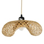 GLOBOSTAR® MEXICO 00718 Boho Κρεμαστό Φωτιστικό Οροφής με Ντουί 1 x E27 AC 220-240V IP20 - Μπεζ - Μ40 x Π30 x Υ18cm
