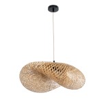 GLOBOSTAR® MEXICO 00719 Boho Κρεμαστό Φωτιστικό Οροφής με Ντουί 1 x E27 AC 220-240V IP20 - Μπεζ - Μ65 x Π46 x Υ30cm