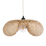 GLOBOSTAR® MEXICO 00719 Boho Κρεμαστό Φωτιστικό Οροφής με Ντουί 1 x E27 AC 220-240V IP20 - Μπεζ - Μ65 x Π46 x Υ30cm