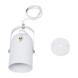 GloboStar® HAZEL 00924 Μοντέρνο Κρεμαστό Φωτιστικό Ανάρτηση Μονόφωτο 1 x E27 IP20 Λευκό & Χρυσό Μέταλλο - Μ12 x Π12 x Υ27cm