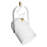 GloboStar® HAZEL 00924 Μοντέρνο Κρεμαστό Φωτιστικό Ανάρτηση Μονόφωτο 1 x E27 IP20 Λευκό & Χρυσό Μέταλλο - Μ12 x Π12 x Υ27cm
