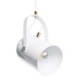 GloboStar® HAZEL 00924 Μοντέρνο Κρεμαστό Φωτιστικό Ανάρτηση Μονόφωτο 1 x E27 IP20 Λευκό & Χρυσό Μέταλλο - Μ12 x Π12 x Υ27cm