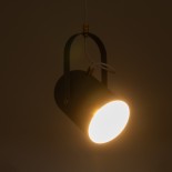 GloboStar® HAZEL 00925 Μοντέρνο Κρεμαστό Φωτιστικό Ανάρτηση Μονόφωτο 1 x E27 IP20 Γκρι, Λευκό & Χρυσό Μέταλλο - Μ12 x Π12 x Υ27cm