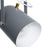 GloboStar® HAZEL 00925 Μοντέρνο Κρεμαστό Φωτιστικό Ανάρτηση Μονόφωτο 1 x E27 IP20 Γκρι, Λευκό & Χρυσό Μέταλλο - Μ12 x Π12 x Υ27cm