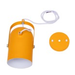 GloboStar® HAZEL 00926 Μοντέρνο Κρεμαστό Φωτιστικό Ανάρτηση Μονόφωτο 1 x E27 IP20 Πορτοκαλί, Λευκό & Χρυσό Μέταλλο - Μ12 x Π12 x Υ27cm