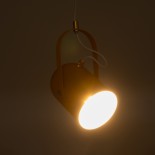 GloboStar® HAZEL 00926 Μοντέρνο Κρεμαστό Φωτιστικό Ανάρτηση Μονόφωτο 1 x E27 IP20 Πορτοκαλί, Λευκό & Χρυσό Μέταλλο - Μ12 x Π12 x Υ27cm