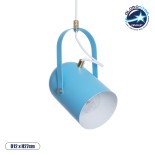 GLOBOSTAR® HAZEL 00927 Μοντέρνο Κρεμαστό Φωτιστικό Οροφής με Ντουί 1 x E27 AC 220-240V IP20 - Μπλε, Άσπρο & Χρυσό - Μ12 x Π12 x Υ27cm