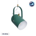 GloboStar® HAZEL 00928 Μοντέρνο Κρεμαστό Φωτιστικό Ανάρτηση Μονόφωτο 1 x E27 IP20 Πράσινο, Άσπρο & Χρυσό Μέταλλο - Μ12 x Π12 x Υ27cm