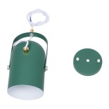 GloboStar® HAZEL 00928 Μοντέρνο Κρεμαστό Φωτιστικό Ανάρτηση Μονόφωτο 1 x E27 IP20 Πράσινο, Άσπρο & Χρυσό Μέταλλο - Μ12 x Π12 x Υ27cm