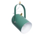 GloboStar® HAZEL 00928 Μοντέρνο Κρεμαστό Φωτιστικό Ανάρτηση Μονόφωτο 1 x E27 IP20 Πράσινο, Άσπρο & Χρυσό Μέταλλο - Μ12 x Π12 x Υ27cm