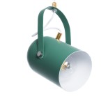 GloboStar® HAZEL 00928 Μοντέρνο Κρεμαστό Φωτιστικό Ανάρτηση Μονόφωτο 1 x E27 IP20 Πράσινο, Άσπρο & Χρυσό Μέταλλο - Μ12 x Π12 x Υ27cm