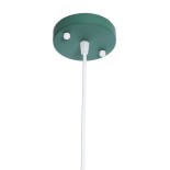GloboStar® HAZEL 00928 Μοντέρνο Κρεμαστό Φωτιστικό Ανάρτηση Μονόφωτο 1 x E27 IP20 Πράσινο, Άσπρο & Χρυσό Μέταλλο - Μ12 x Π12 x Υ27cm