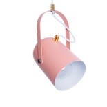 GloboStar® HAZEL 00929 Μοντέρνο Κρεμαστό Φωτιστικό Ανάρτηση Μονόφωτο 1 x E27 IP20 Ροζ, Άσπρο & Χρυσό Μέταλλο - Μ12 x Π12 x Υ27cm