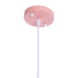 GloboStar® HAZEL 00929 Μοντέρνο Κρεμαστό Φωτιστικό Ανάρτηση Μονόφωτο 1 x E27 IP20 Ροζ, Άσπρο & Χρυσό Μέταλλο - Μ12 x Π12 x Υ27cm