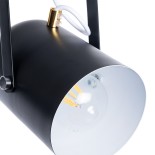 GloboStar® HAZEL 00930 Μοντέρνο Κρεμαστό Φωτιστικό Ανάρτηση Μονόφωτο 1 x E27 IP20 Μαύρο, Άσπρο & Χρυσό Μέταλλο - Μ12 x Π12 x Υ27cm
