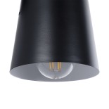 GloboStar® AMY 00947 Μοντέρνο Επιτοίχιο Φωτιστικό Απλίκα Μονόφωτο 1 x E27 IP20 Μαύρο Μέταλλο, Μπεζ Ξύλο με Καφέ Δέρμα - Μ13 x Π22 x Υ25.5cm