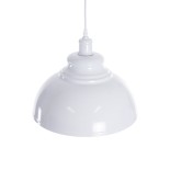 GloboStar® ANDY 00999 Μοντέρνο Κρεμαστό Φωτιστικό Καμπάνα Μονόφωτο 1 x E27 IP20 Λευκό & Χρυσό Μέταλλο - Μ35 x Π35 x Υ28cm