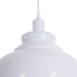 GloboStar® ANDY 00999 Μοντέρνο Κρεμαστό Φωτιστικό Καμπάνα Μονόφωτο 1 x E27 IP20 Λευκό & Χρυσό Μέταλλο - Μ35 x Π35 x Υ28cm
